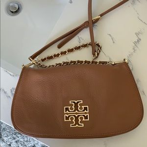 Tory Burch crossbody clutch in camel